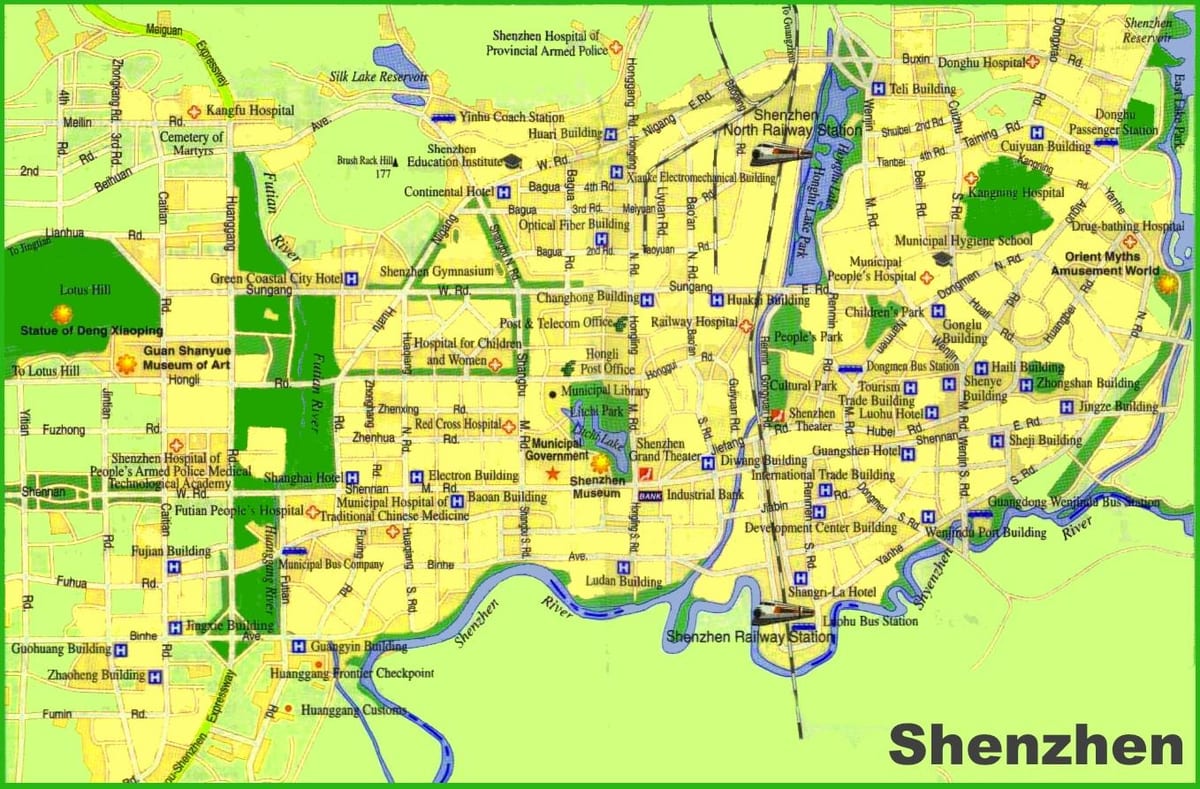 शेन्ज़ेन के मानचित्र आकर्षण
