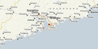 शेकोऊ चीन के नक्शे