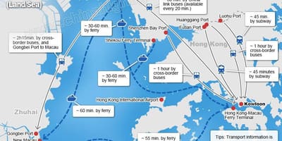 नक्शे के zhuhai नौका टर्मिनल